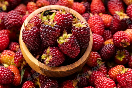 Preview: Fresh Ripe Blackberries Close Up with Natural Texture