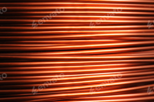 Preview: Close-up of a large coil of copper wire