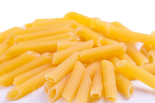 Preview: Penne Raw Pasta Isolated on White