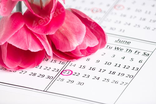 Preview: International Yoga Day - June 21. Date marked on the calendar.