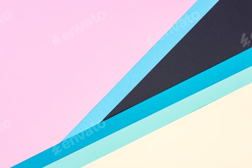 Preview: abstract modern blue, pink, yellow and black background with copy space