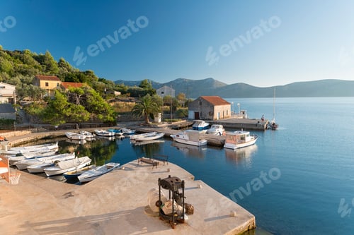 Preview: Croatia, Dalmatia, Harbour of Mala Rava with view of Dugi Otok Island