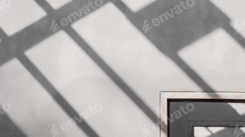 Preview: Concrete wall room interior background and wooden door frame with shadow light overlay