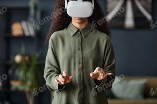 Preview: Unrecognizable Girl Texting On Virtual Keyboard