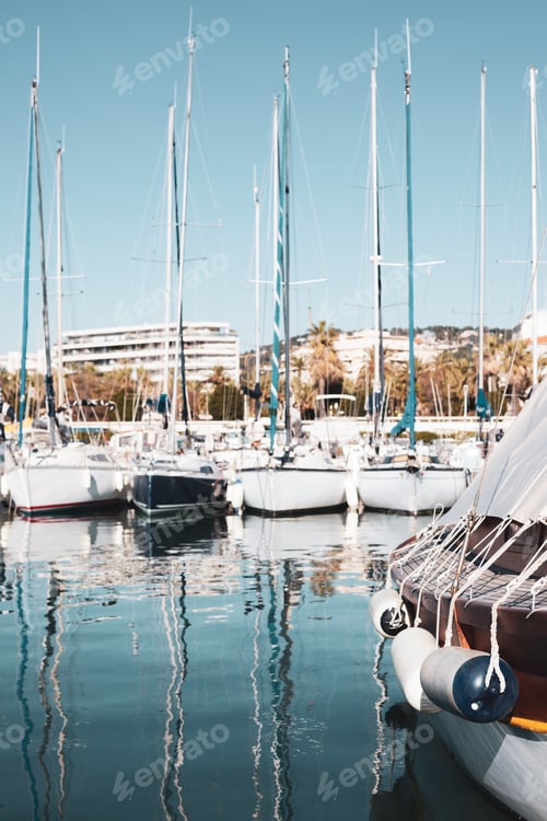 Preview: View of yachts in Marina of Cannes, France