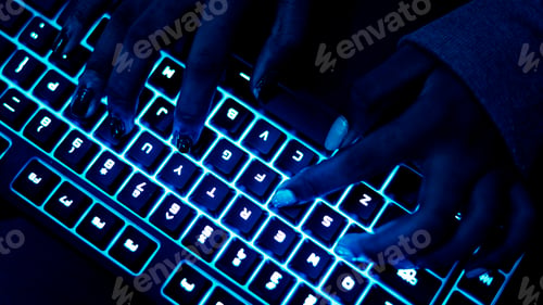 Preview: Closeup of hands using a keyboard
