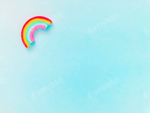 Preview: Pretty rainbow and pastel blue sky background
