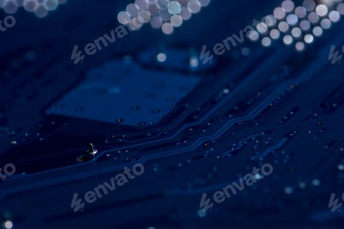 Preview: close up view of computer motherboard elements
