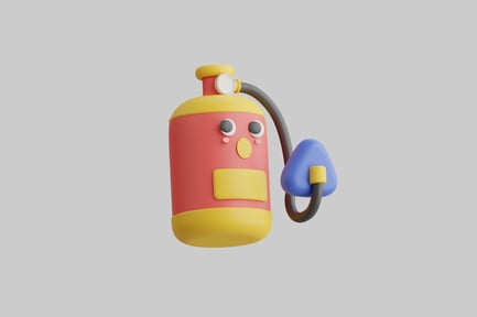 Preview: Cartoon oxygen tank with face