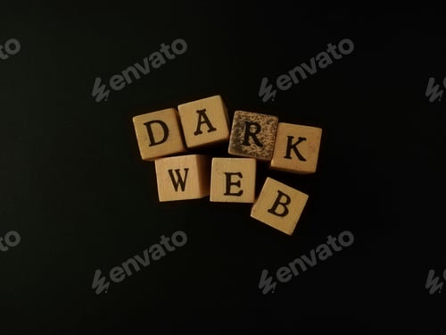 Preview: Dark web lettering on black background