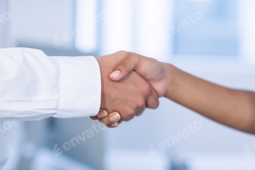 Preview: Close-up of doctor and patient shaking hands