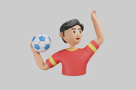 Preview: Cartoon player with soccer ball