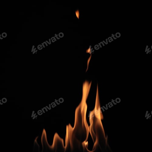 Preview: Beautiful bright fire flames on black background