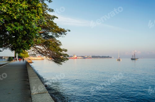 Preview: central dili city seaside promenade in east timor