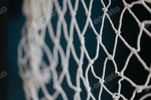 Preview: Torn Football or tennis net. Rope mesh