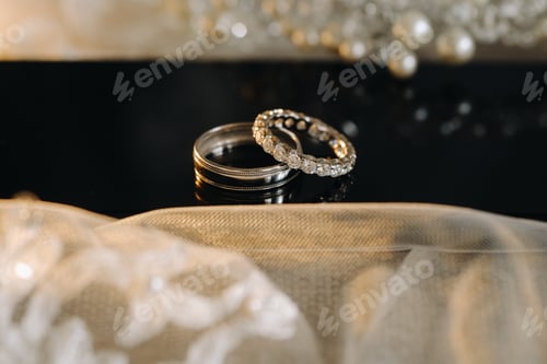 Preview: A pair of gold wedding rings.Two wedding rings