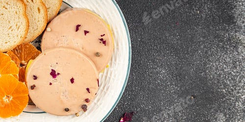 Preview: Foie gras snack goose liver French cuisine fresh tasty food dish gourmet food background