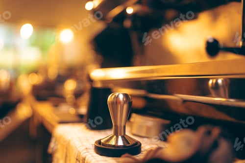 Preview: Professional Barista Prepares Fresh Cappuccino in a Busy Cafe: Closeup of Hands Skillfully