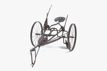 Preview: Vintage Horse-Drawn Plow with Seat, Farm Equipment