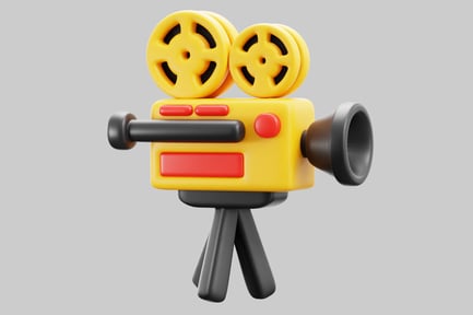 Preview: Cartoonish film camera on tripod