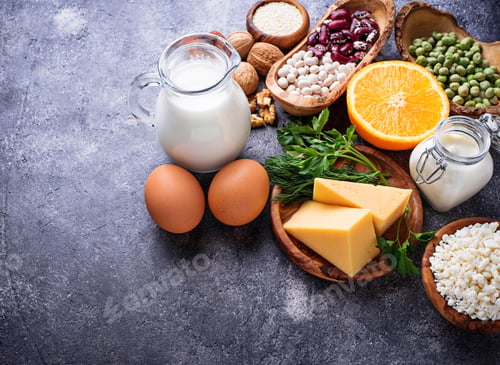 Preview: Set of food that is rich in calcium.