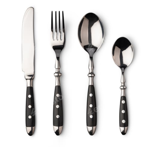 Silverware Set Isolated on White Background