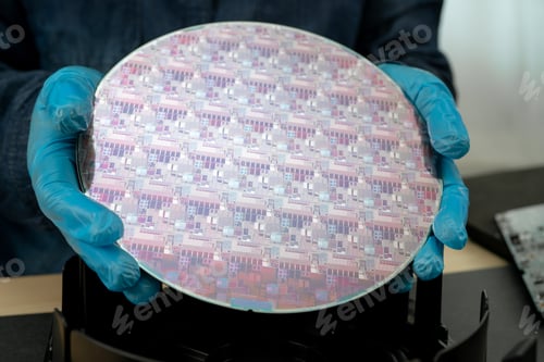 Preview: Silicon wafer for manufacturing semiconductor of integrated circuit.