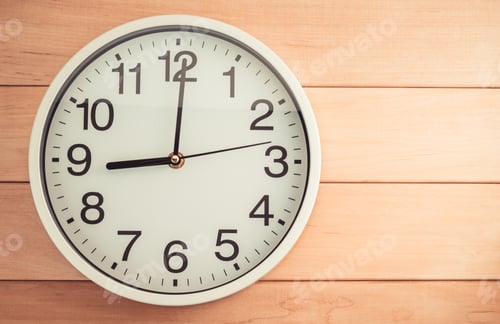 Preview: wall clock on wood