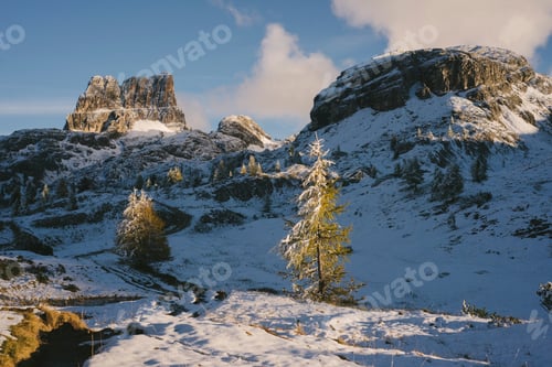 Preview: Limides Lake, Croda Negra Mountain on background, South Tyrol, Dolomite Alps, Italy