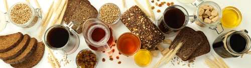 Preview: Concept of fresh drink, kvass, top view