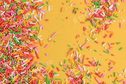 Preview: Colorful Sprinkles Bordering Yellow Background for Holiday Designs