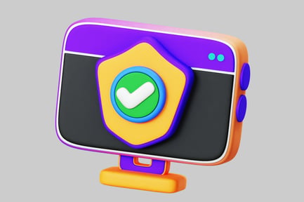 Preview: Computer Monitor with Shield and Checkmark