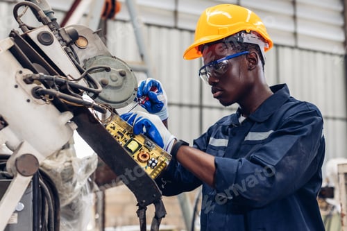 Preview: Workers Factory or Engineering work at factory site check up machine or products in site.