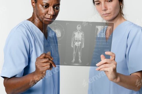 Preview: Doctors checking medical testing on digital tablet