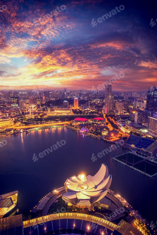 Preview: Singapore financial district skyline