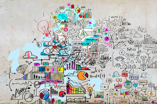 Preview: Business Plan Image With Collage Hand Drawings