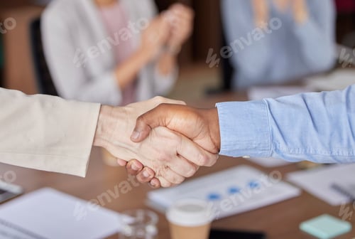 Preview: Handshake, agreement and corporate partnership by people in business together for accounting contra
