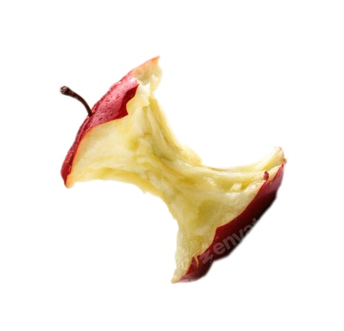 Preview: apple core on a white background