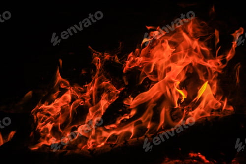 Preview: Red fire on black background