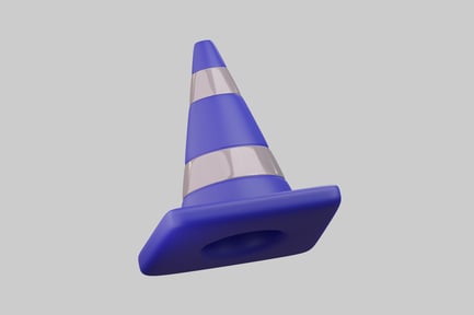 Preview: Blue silver striped traffic cone
