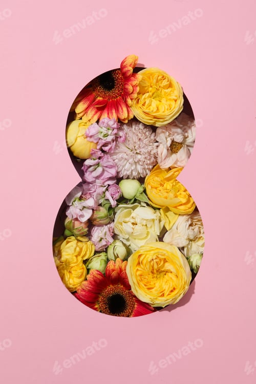 Preview: Concept of 8 march, Women day, top view