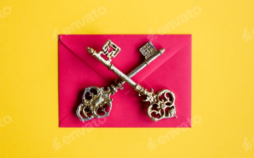 Preview: christmas envelope and keys