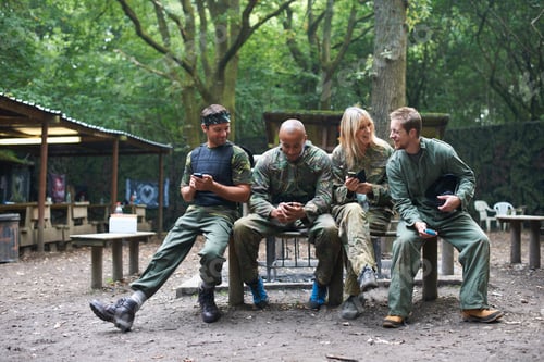 Preview: Paintball players taking a break