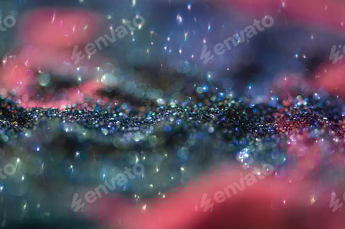 Preview: Abstract glitter lights colorful bokeh background in pastel blue pink and purple color