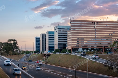 Preview: Brasilia Buildings at sunset - Brasilia, Distrito Federal, Brazil