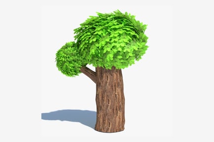Preview: Stylized Tall Tree with Round Foliage