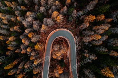 Preview: Aerial Autumn Photo Auronzo road to Tre Cime, Cortina d Ampezzo Dolomites Italy