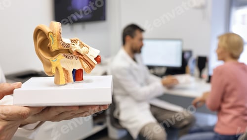 Preview: Hearing treatment and diagnosis for mature patient with audiologist at hearing clinic