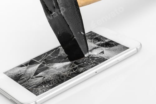 Preview: Mobile phone with broken screen creative photo