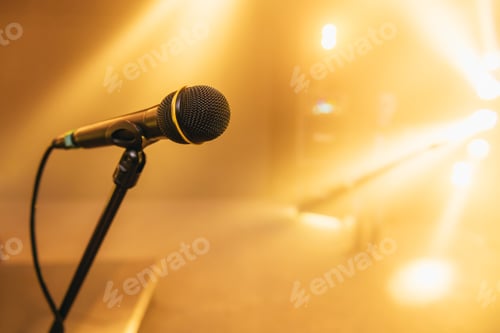 Preview: Microphone standing on a stage